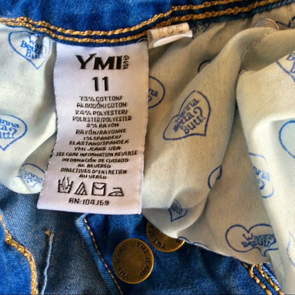YMI Wanna Betta Butt stretchy denim shorts size 11 Juniors - Picture 10 of 11